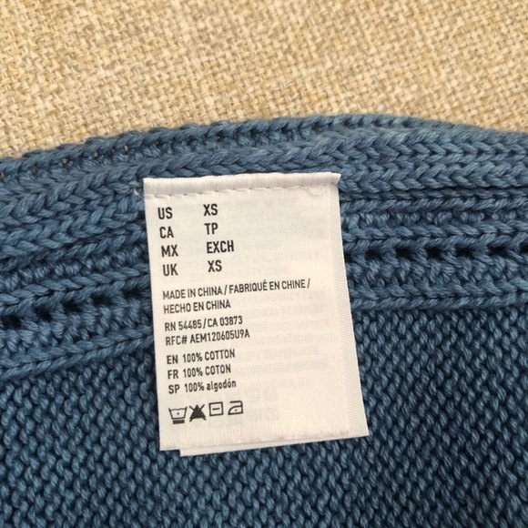 American Eagle Outfitters Blue Long Sleeve Tie Dye Crewneck Sweater Small New - Picture 11 of 11